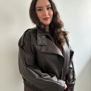 Veste oversize en simili cuir