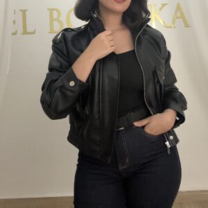 Veste en simili-cuir noir